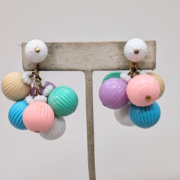 Vintage 1960s Signed Napier Pastel Dangles Clip Earrings | eBay Vintage 1960s Signed Napier Pastel Dangles Clip Earrings